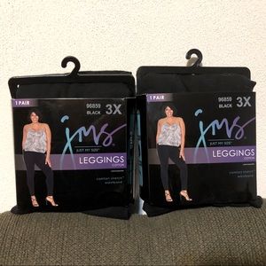 3x cotton black leggings